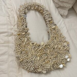 Elegant Pearl and Shell Women's Bag